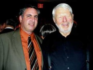 AcousticMusicScene.com's Michael Kornfeld and Theodore Bikel in 2009 (Photo: Walt Hansen)