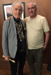 AcousticMusicScene.com's Michael Kornfeld (r.) is shown here with David Amram, a conference keynoter.