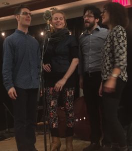 Jayme Stone's Folklife performs during the Global Routes Showcase at the APAP Conference (iPhone Photo: Michael Kornfeld)