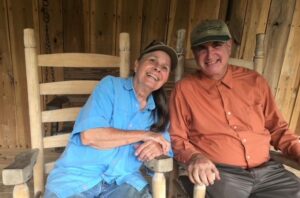 AcousticMusicScene's Michael Kornfeld is shown here with Taylor Pie, who will be part of a Wisdom of the Elders session and also hosts a late-night showcase during the 2024 SERFA Conference. 